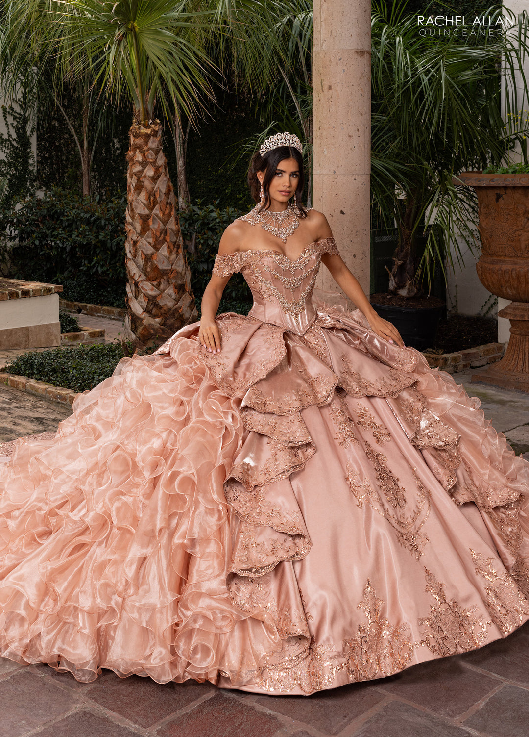 Ruffled Quinceanera Dress by Rachel Allan RQ6004