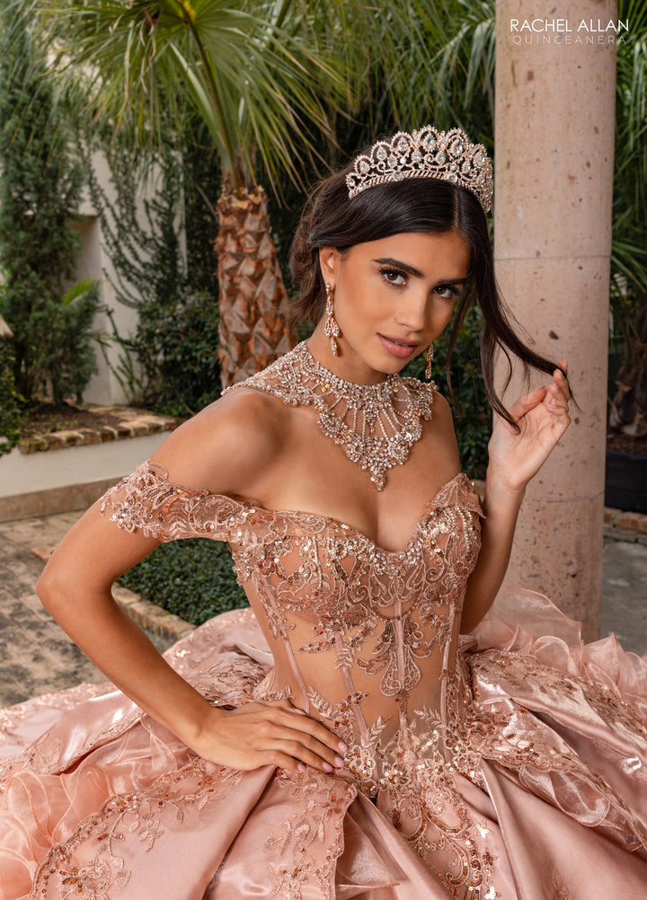 Ruffled Quinceanera Dress by Rachel Allan RQ6004