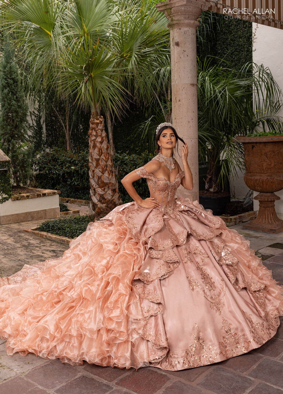 Ruffled Quinceanera Dress by Rachel Allan RQ6004