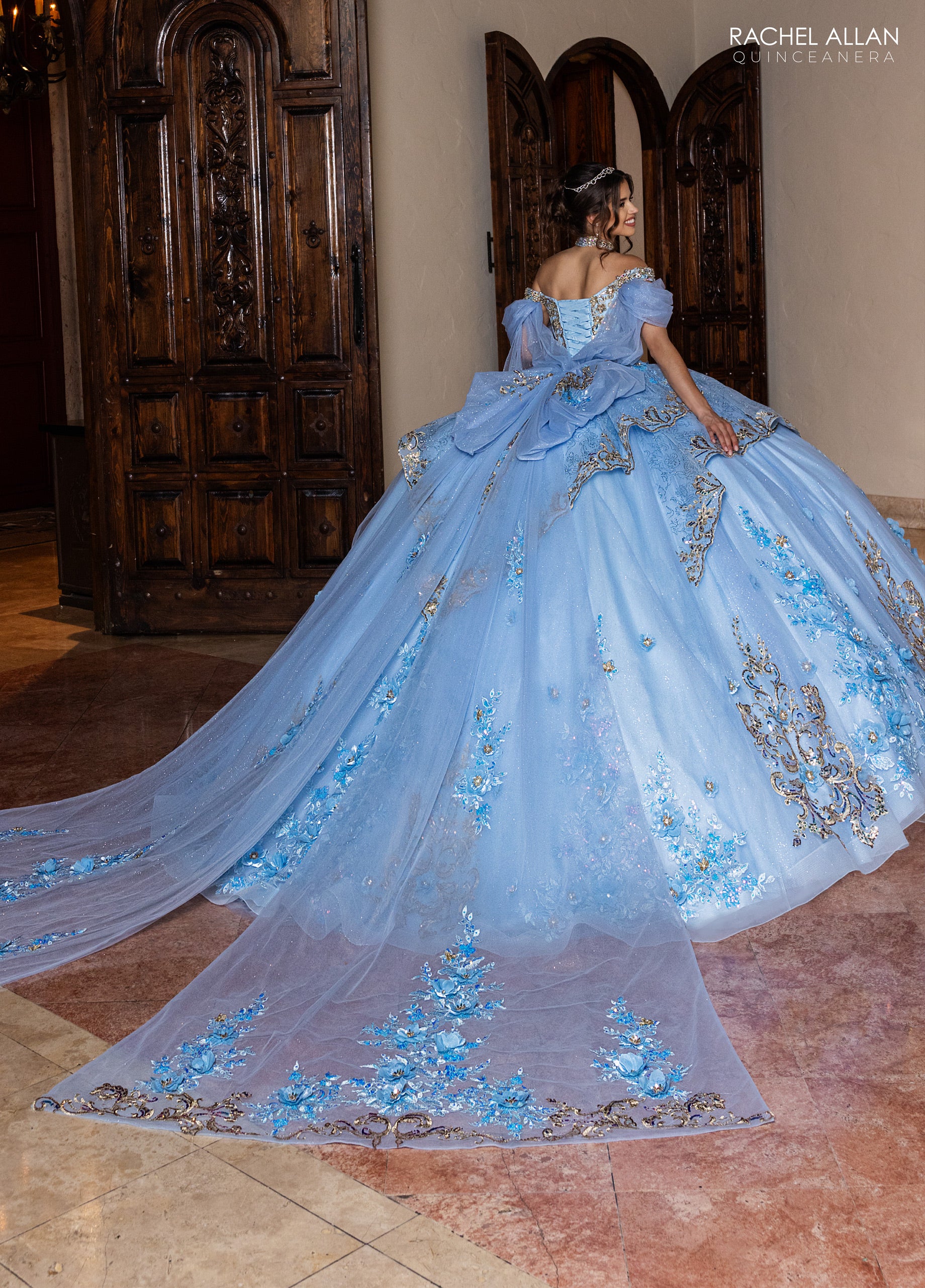 りんご　パナレアサテン、ローズチュール　セット Off Shoulder Quinceanera Dress by Rachel Allan RQ6010 – ABC Fashion