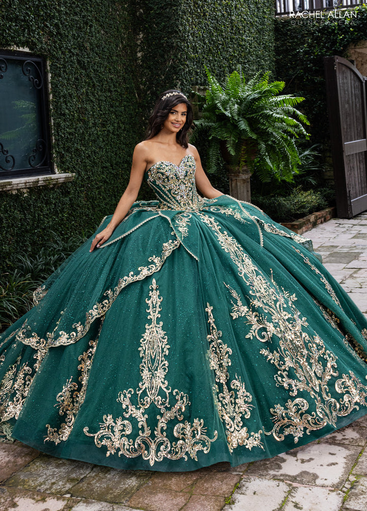Strapless Cape Quinceanera Dress by Rachel Allan RQ6015
