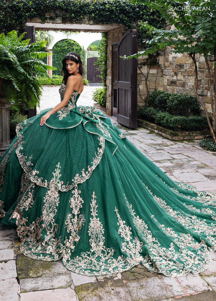 Strapless Cape Quinceanera Dress by Rachel Allan RQ6015