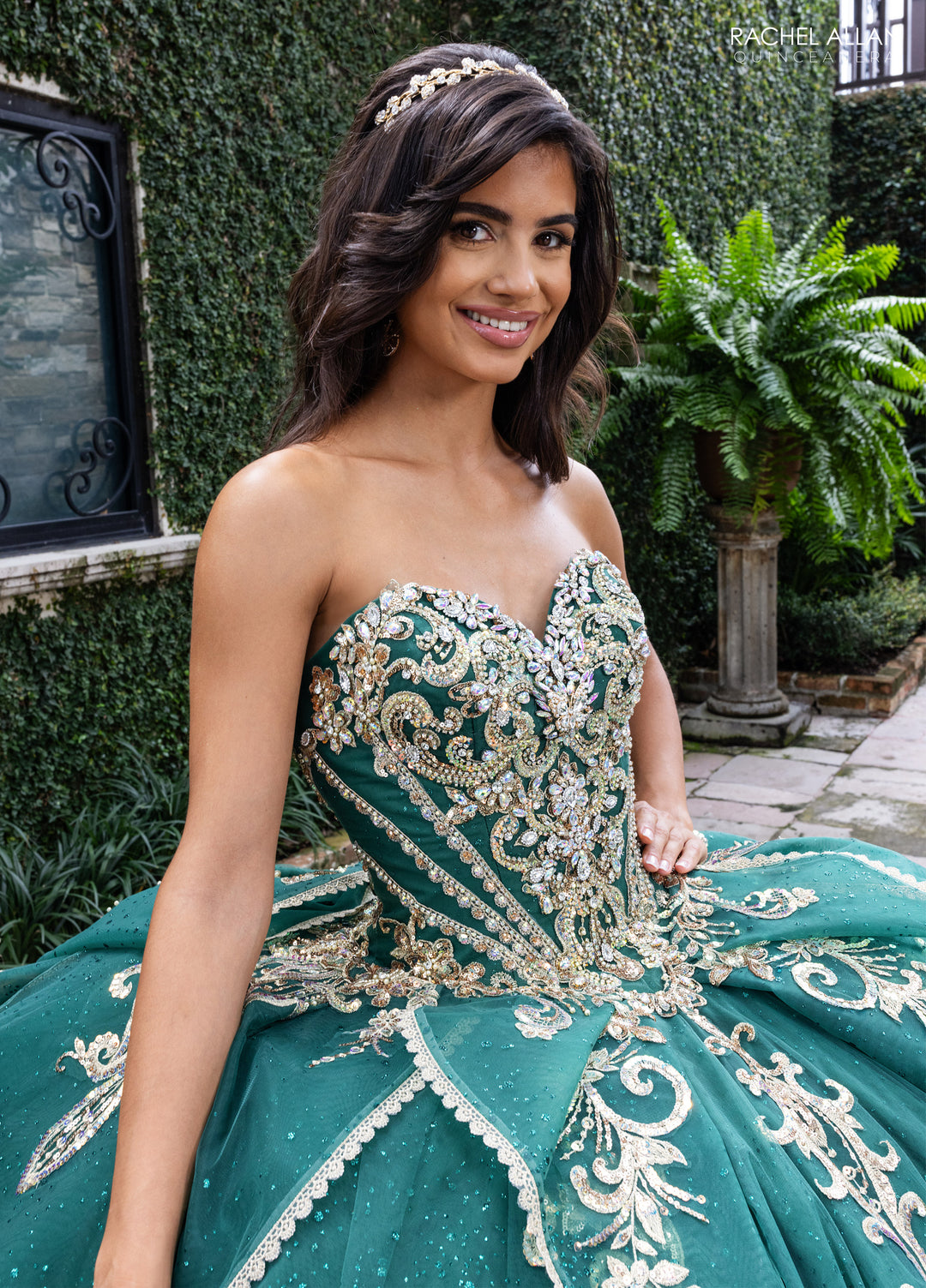 Strapless Cape Quinceanera Dress by Rachel Allan RQ6015