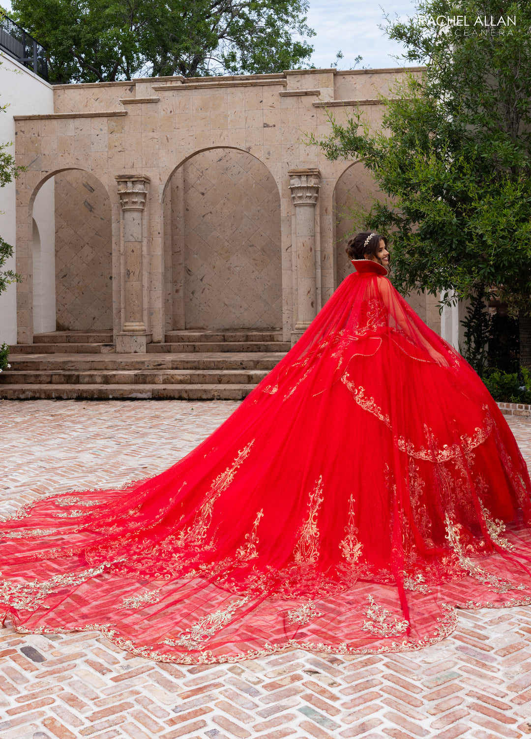 Strapless Cape Quinceanera Dress by Rachel Allan RQ6015