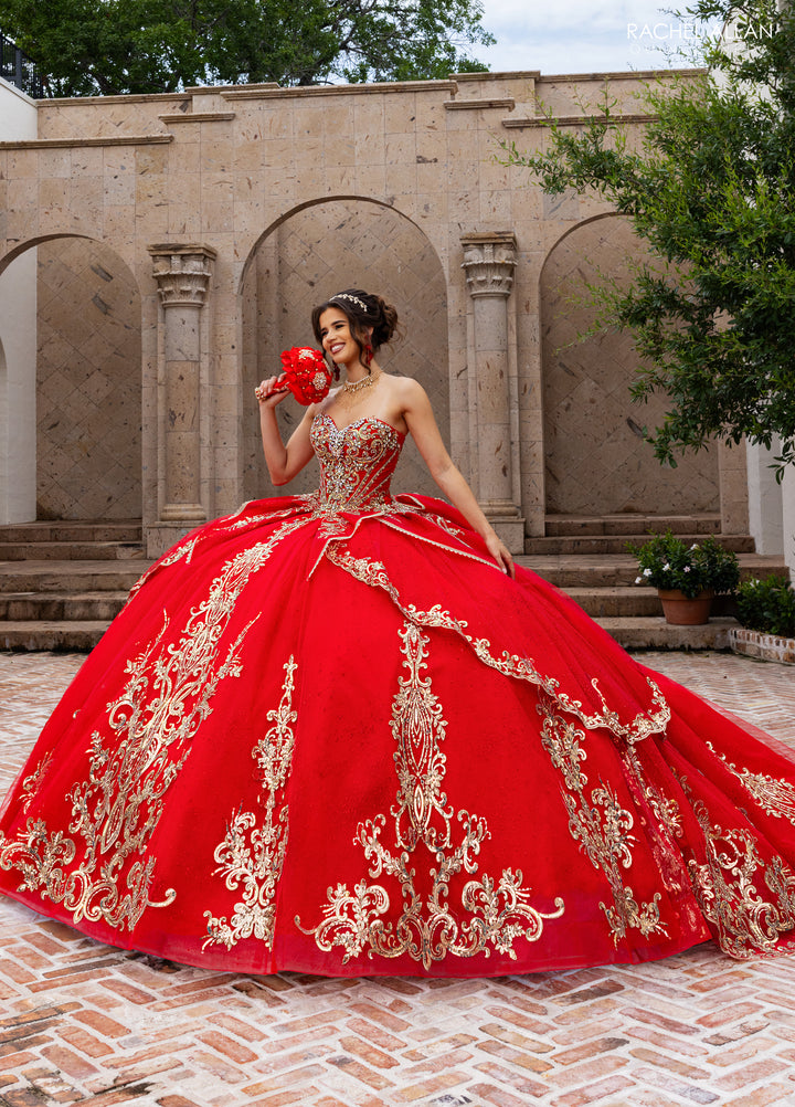 Strapless Cape Quinceanera Dress by Rachel Allan RQ6015