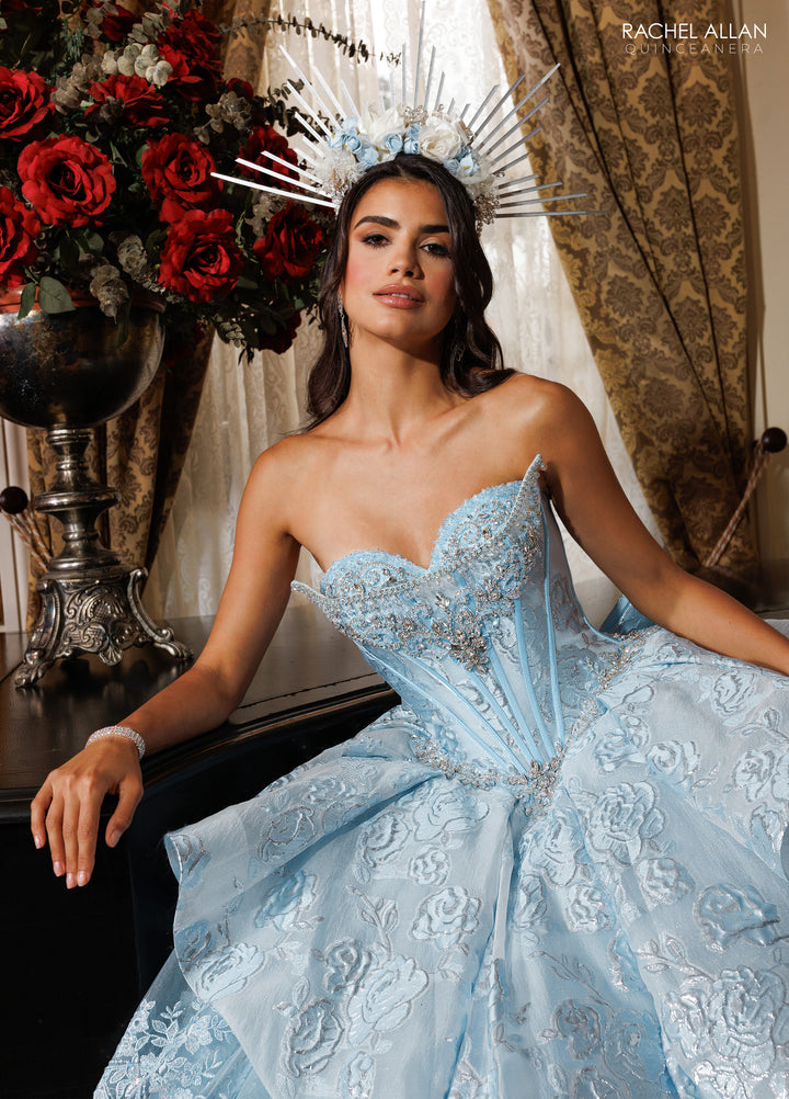 Jacquard Quinceanera Dress by Rachel Allan RQ6020