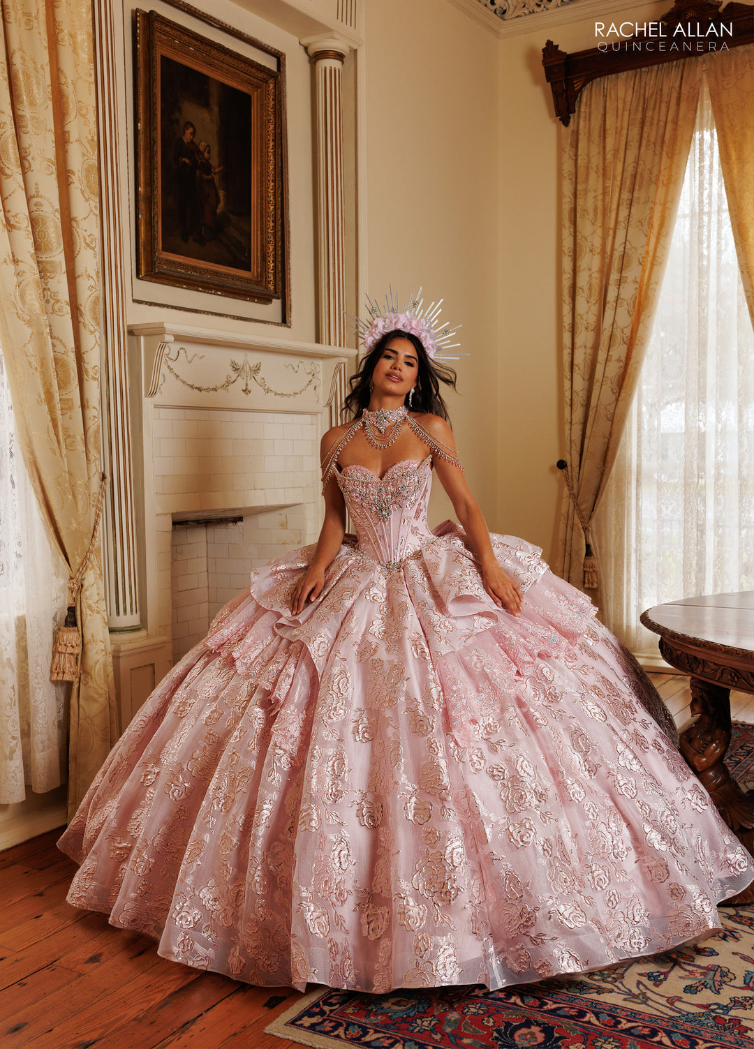 Jacquard Quinceanera Dress by Rachel Allan RQ6020