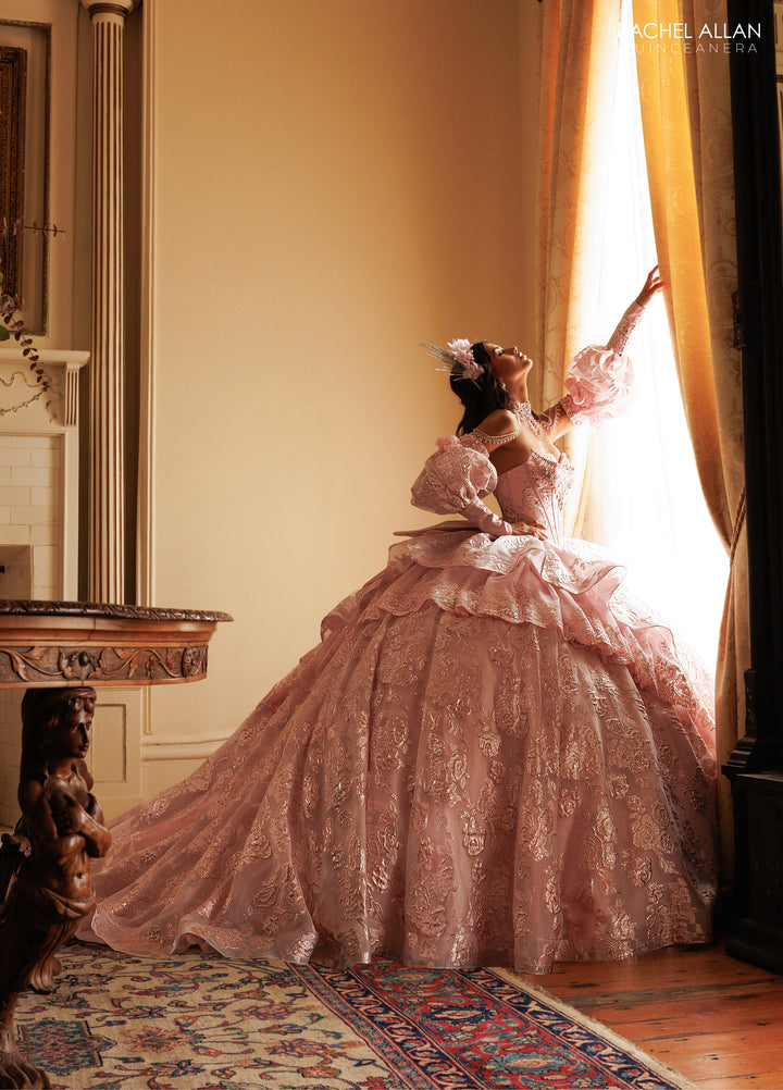 Jacquard Quinceanera Dress by Rachel Allan RQ6020