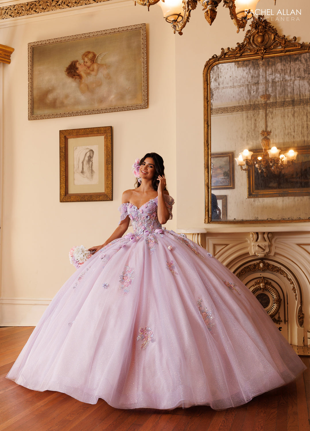 3D Floral Quinceanera Dress by Rachel Allan RQ6022