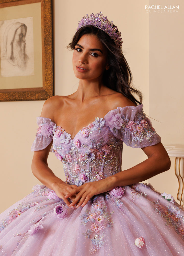 3D Floral Quinceanera Dress by Rachel Allan RQ6022