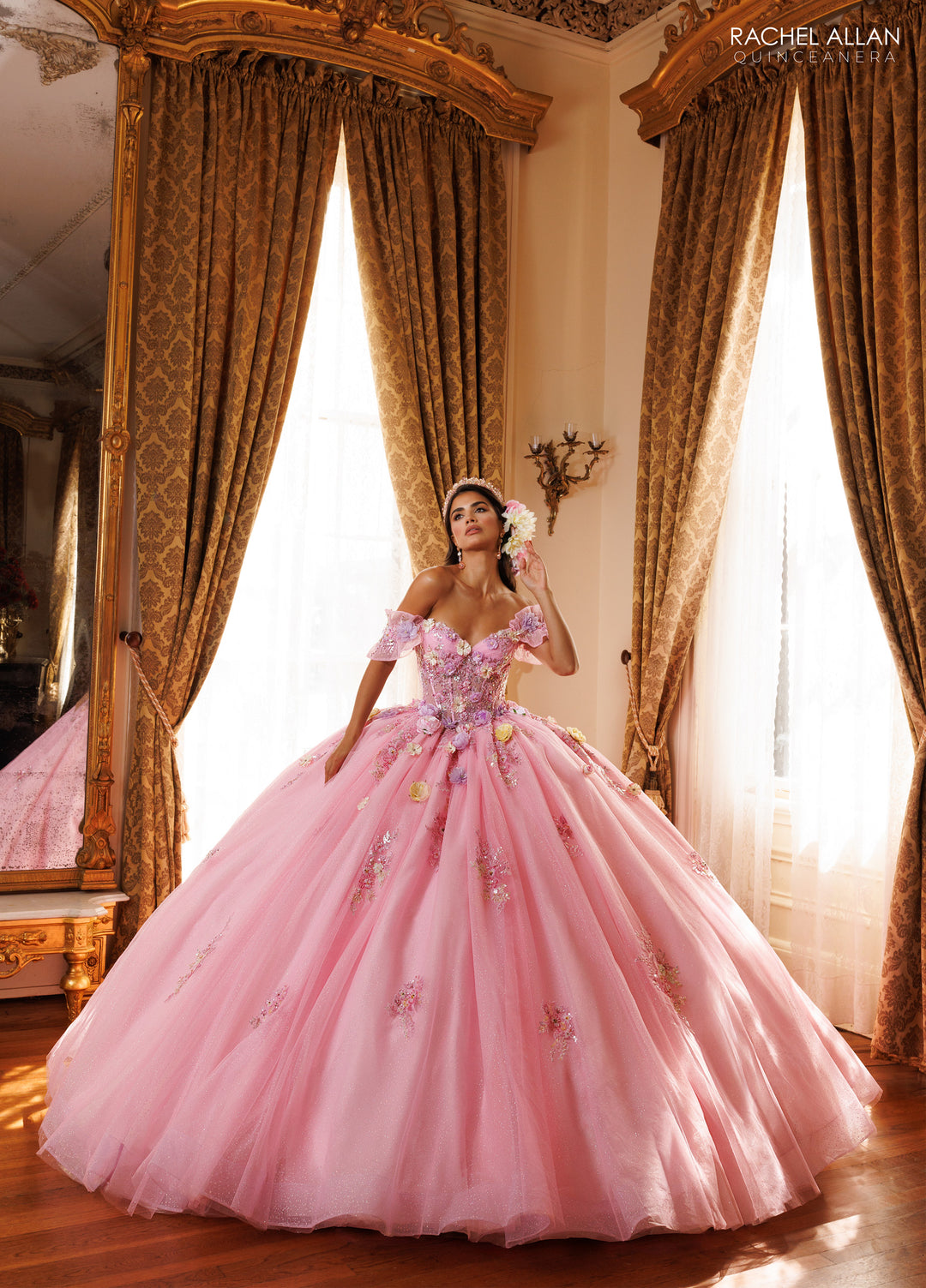 3D Floral Quinceanera Dress by Rachel Allan RQ6022