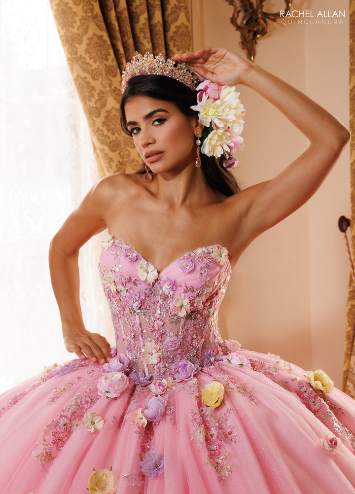3D Floral Quinceanera Dress by Rachel Allan RQ6022