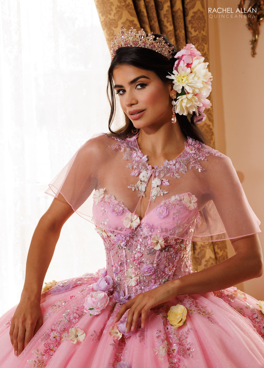 3D Floral Quinceanera Dress by Rachel Allan RQ6022