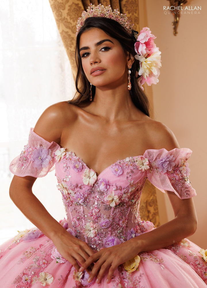 3D Floral Quinceanera Dress by Rachel Allan RQ6022