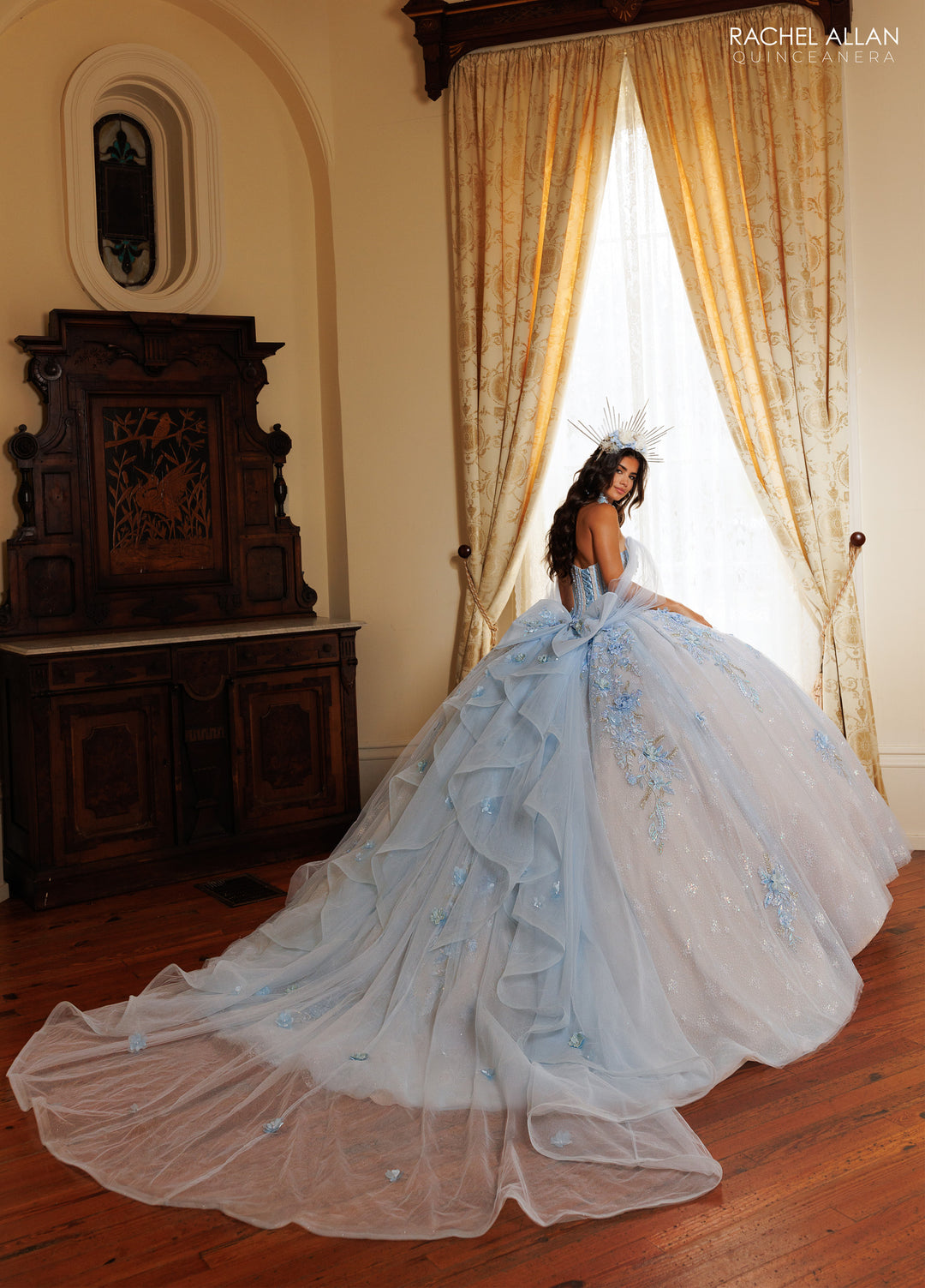 3D Floral Quinceanera Dress by Rachel Allan RQ6023