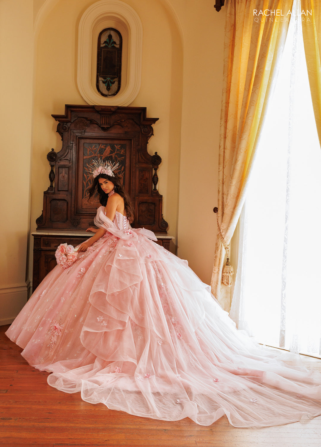 3D Floral Quinceanera Dress by Rachel Allan RQ6023