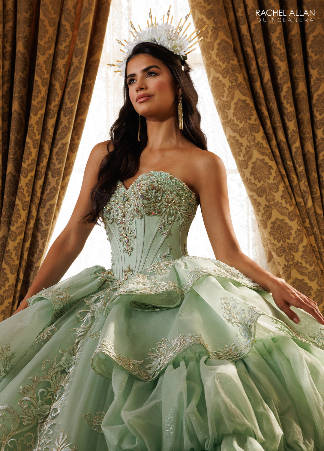 Strapless Layered Quinceanera Dress by Rachel Allan RQ6025
