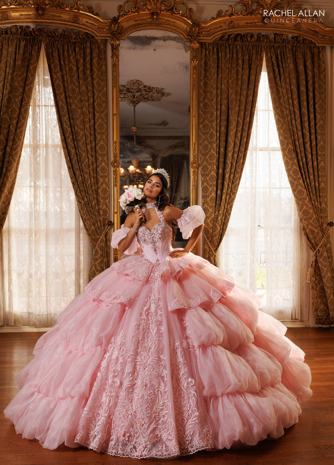 Strapless Layered Quinceanera Dress by Rachel Allan RQ6025
