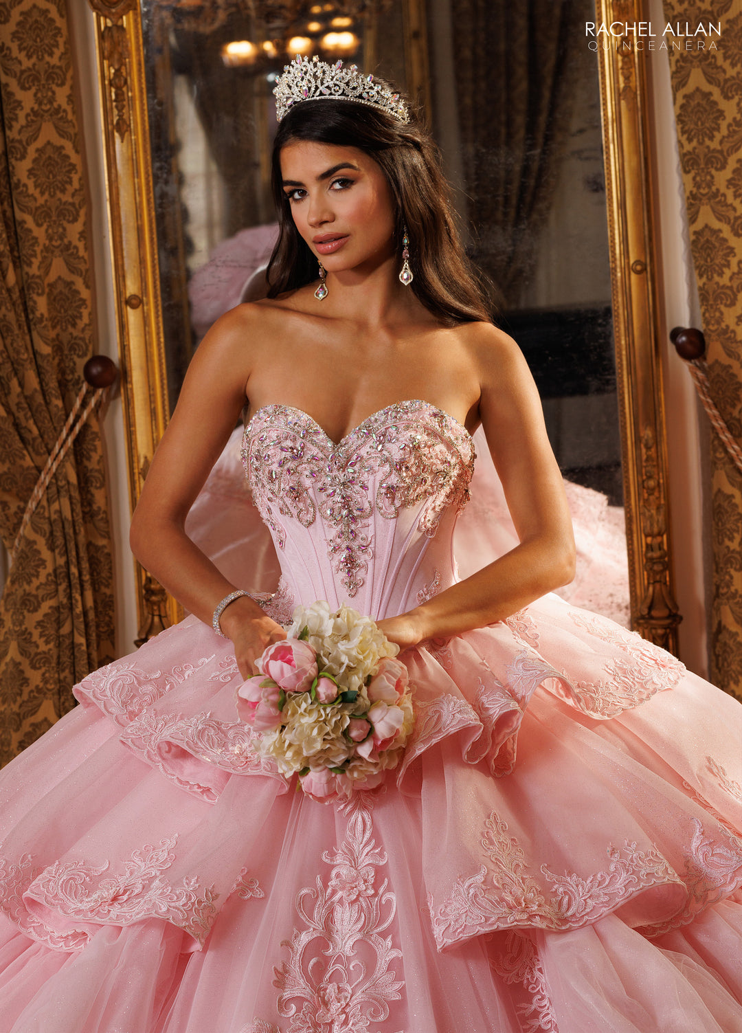 Strapless Layered Quinceanera Dress by Rachel Allan RQ6025