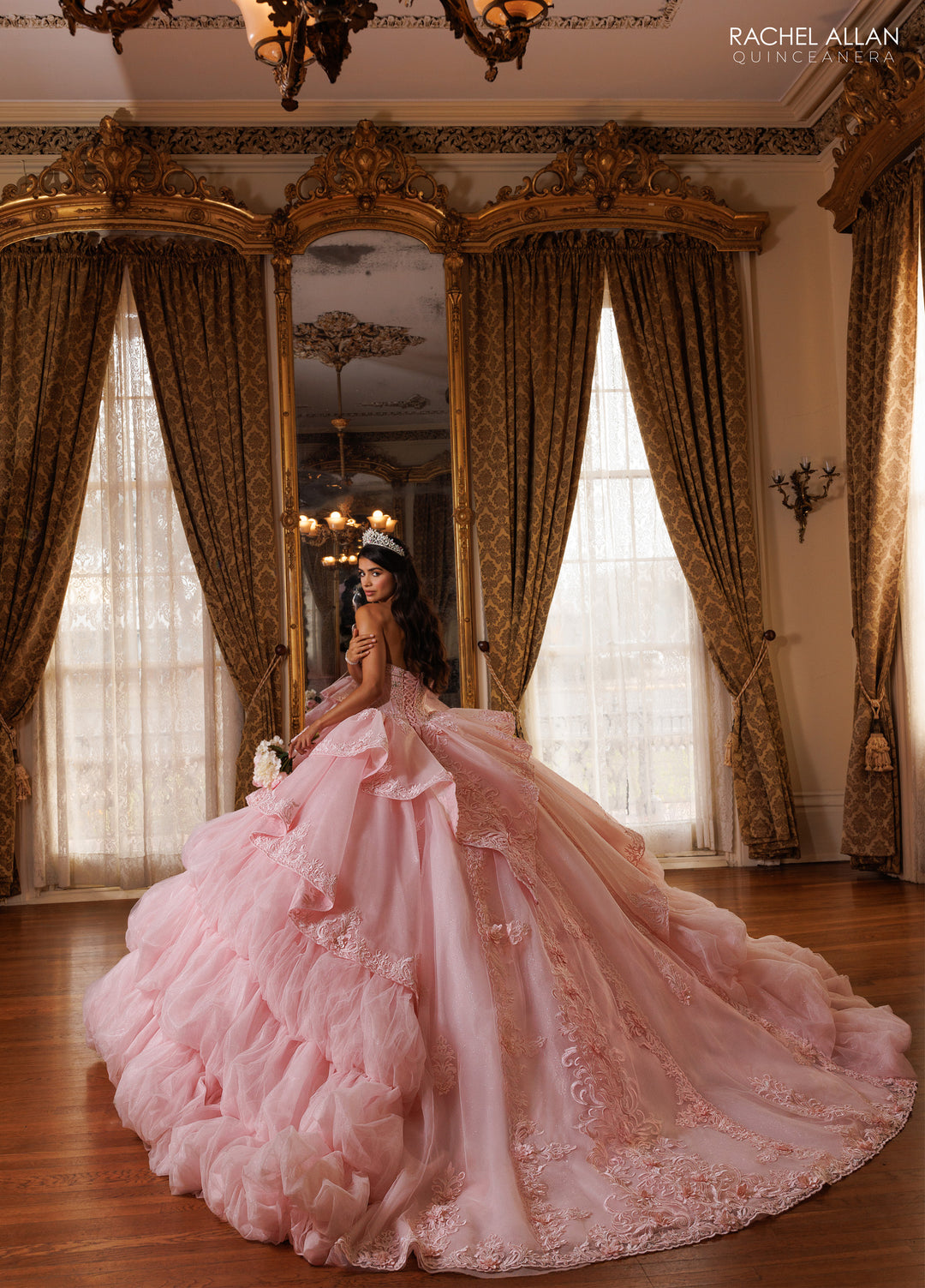 Strapless Layered Quinceanera Dress by Rachel Allan RQ6025