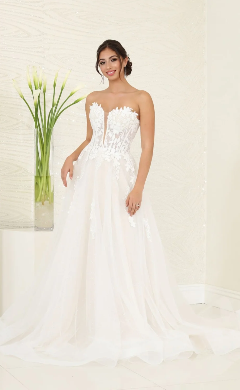Strapless A-line Bridal Gown by May Queen RQ8131