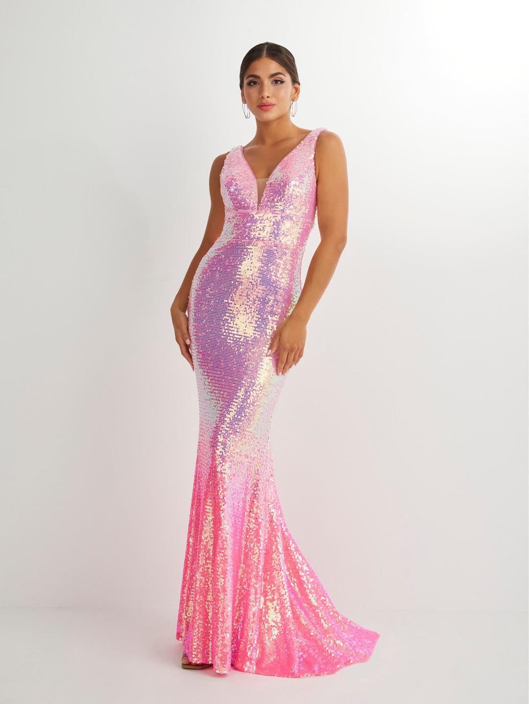 Ombre Sequin Sleeveless Mermaid Dress by Studio 17 12885