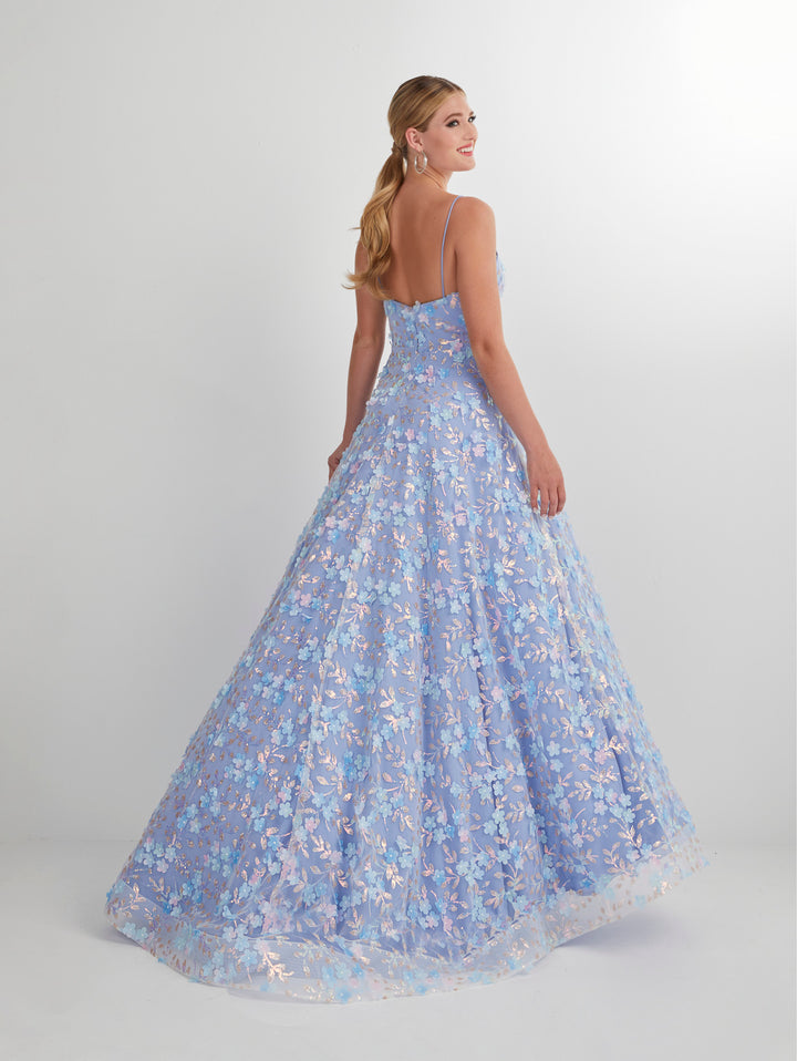 Multicolor Applique Sleeveless A-line Gown by Studio 17 12898