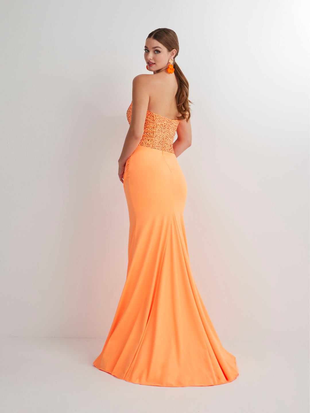 Beaded Spandex Strapless Slit Gown by Studio 17 12899