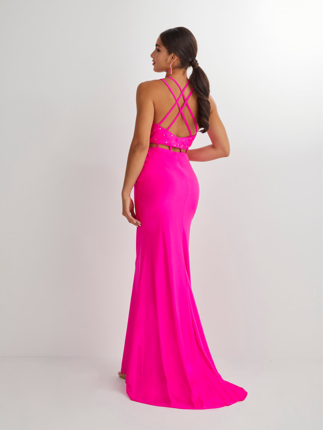 Fitted Beaded Halter Mock Two Piece Gown by Studio 17 12901