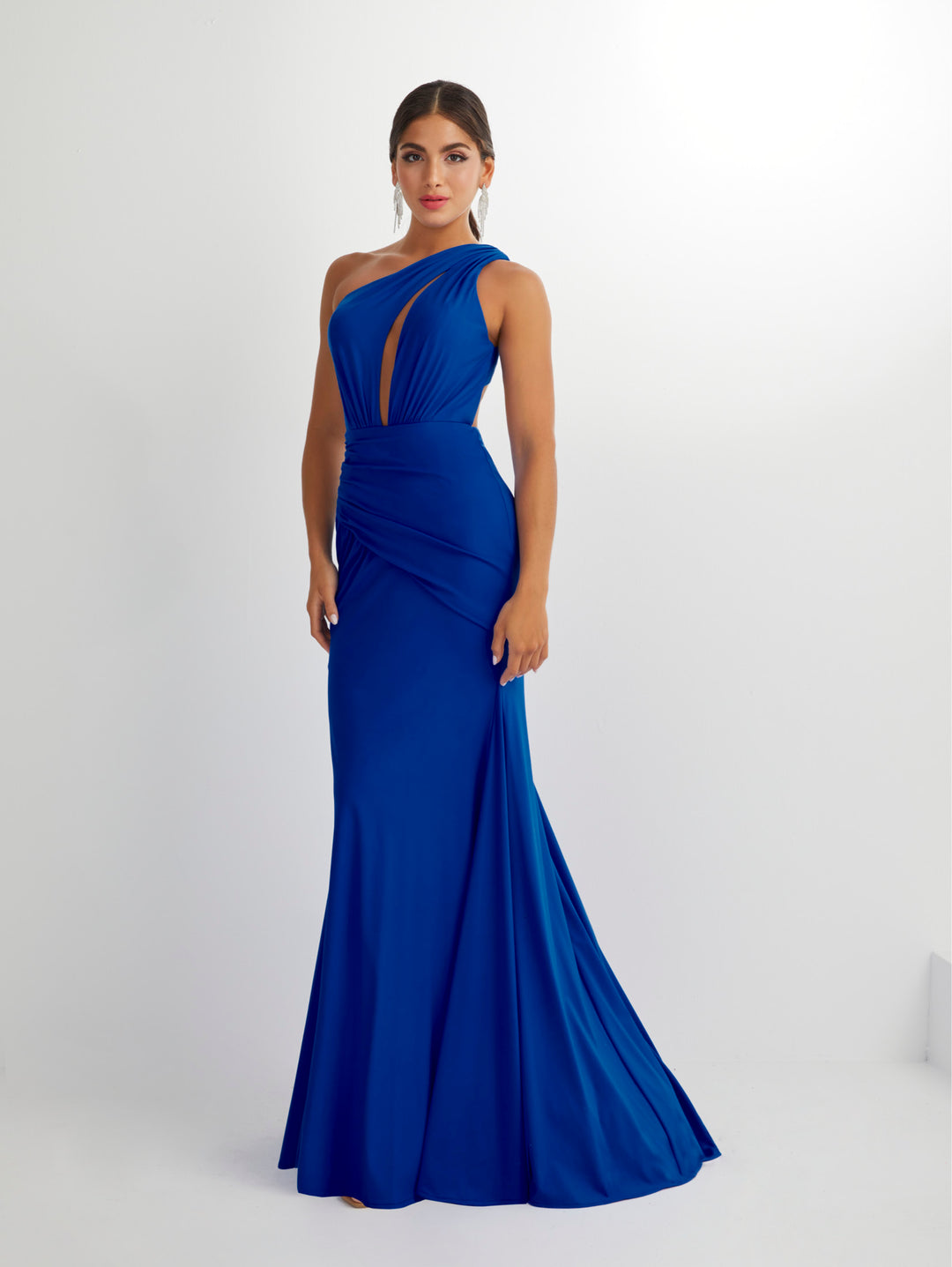 Fitted Spandex One Shoulder Keyhole Gown by Studio 17 12905