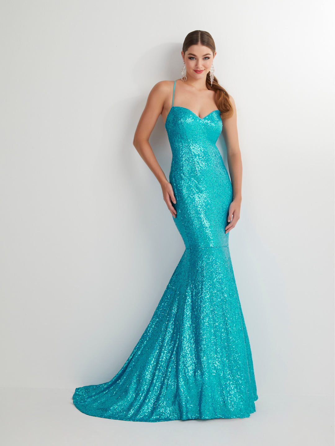 Sequin Sleeveless Sweetheart Mermaid Dress by Studio 17 12912