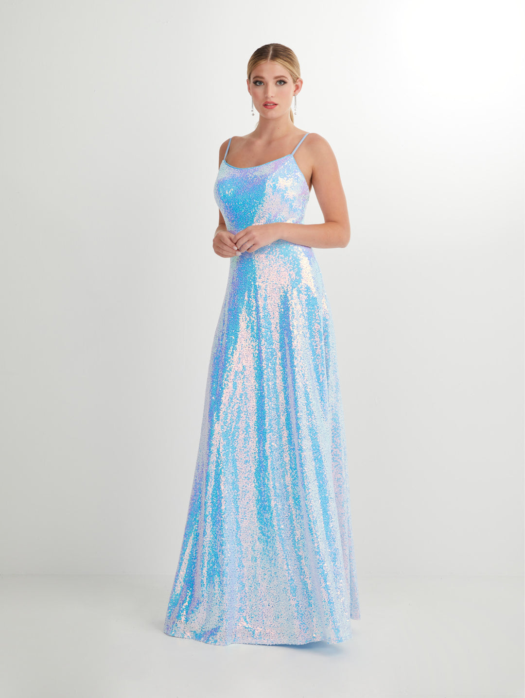 Iridescent Sequin Sleeveless A-line Gown by Studio 17 12915