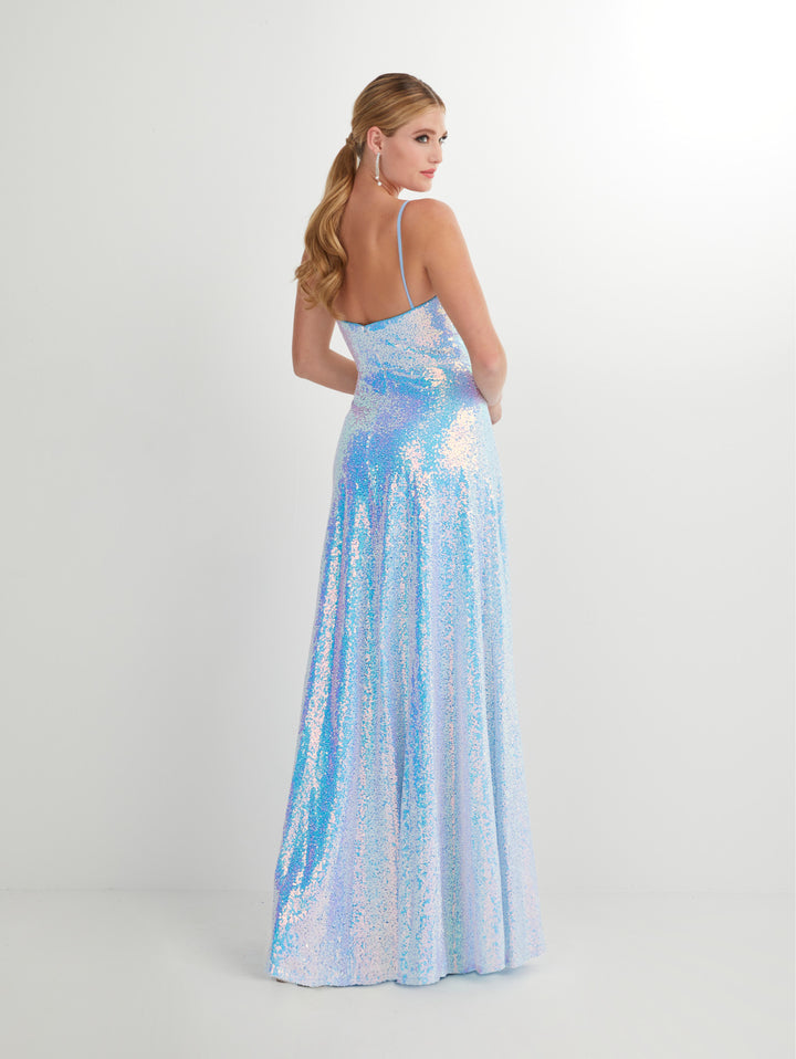 Iridescent Sequin Sleeveless A-line Gown by Studio 17 12915