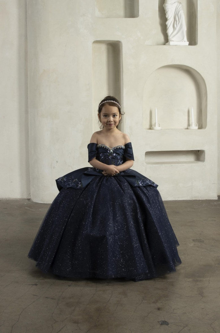 Girls Beaded Off Shoulder Gown by Calla SCK-327