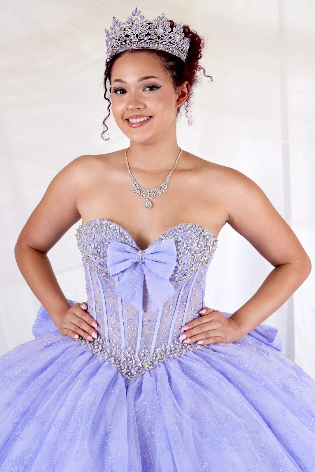 Strapless Corset Bow Ball Gown by Calla SCL-30030