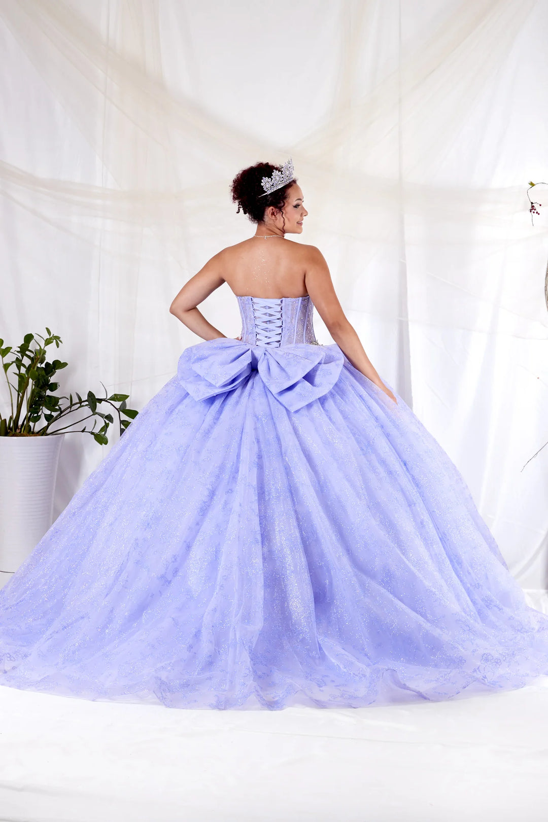 Strapless Corset Bow Ball Gown by Calla SCL-30030