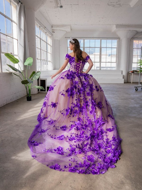 3D Floral Off Shoulder Ball Gown by Calla SCL-30005