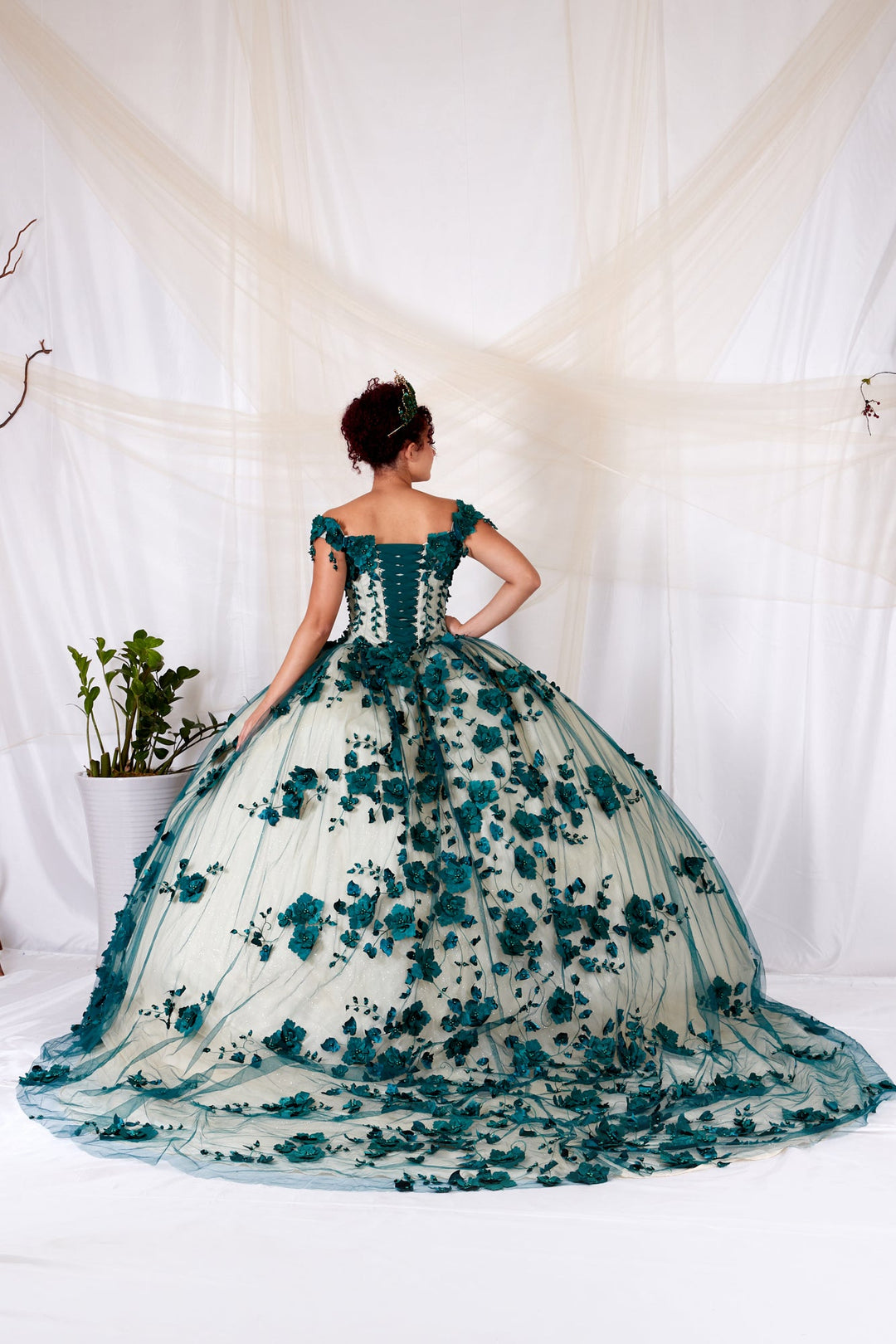 3D Floral Off Shoulder Ball Gown by Calla SCL-30005