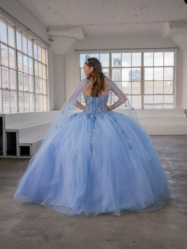 Sleeveless Cape Sleeve Ball Gown by Calla SCL-30006