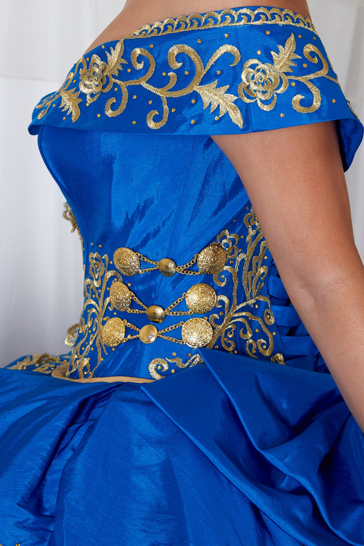 Ruffled Charro Off Shoulder Ball Gown by Calla SCL-30013