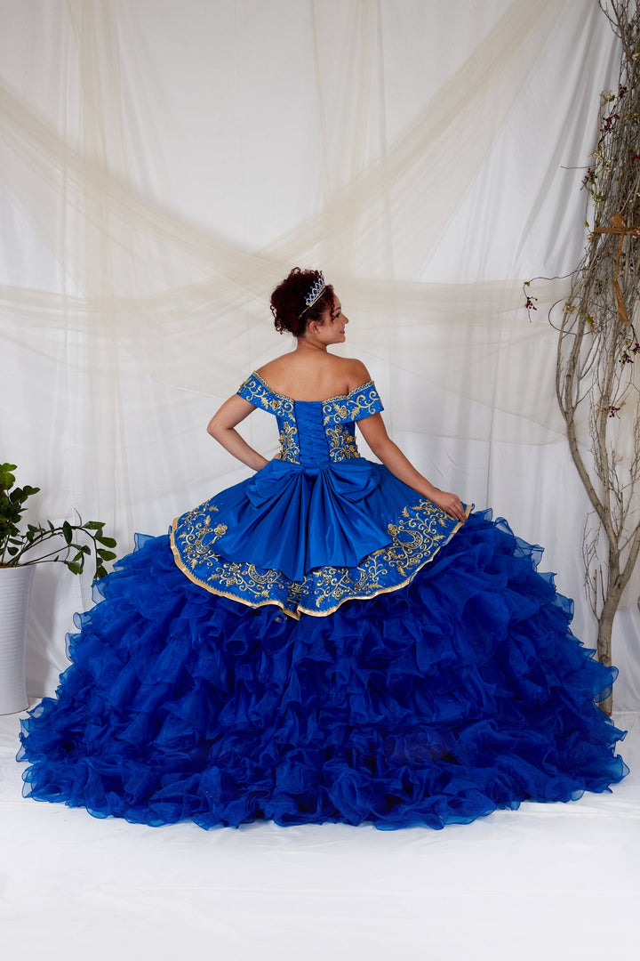 Ruffled Charro Off Shoulder Ball Gown by Calla SCL-30013