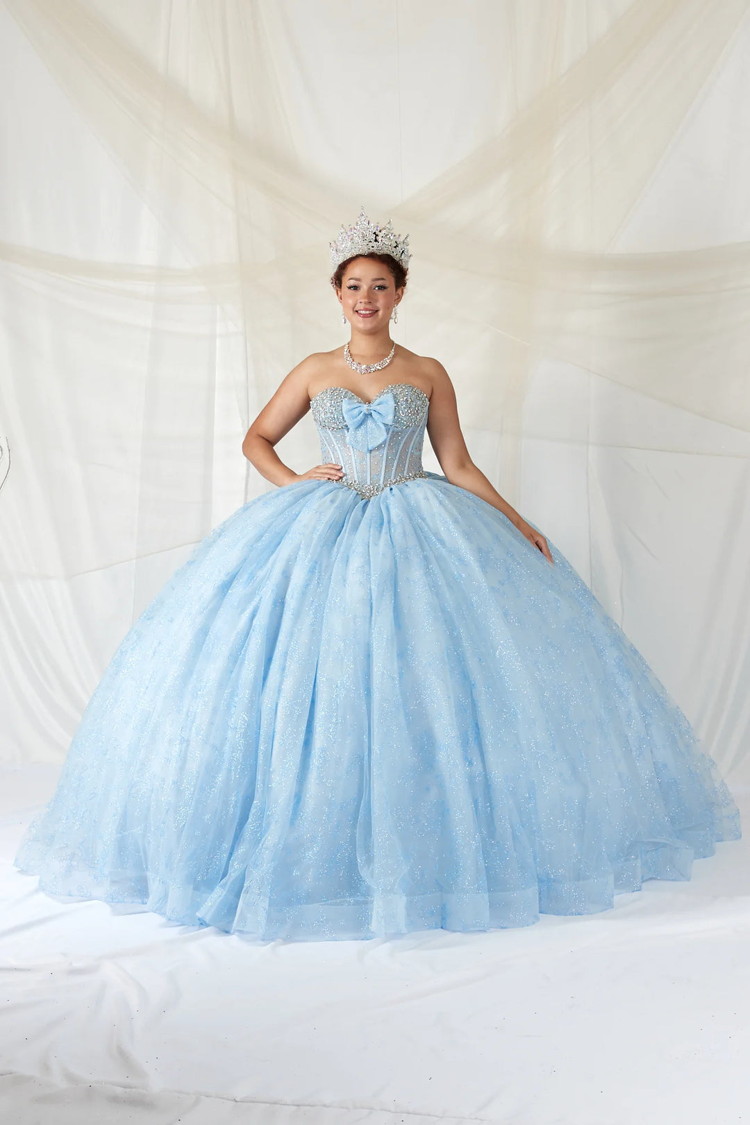 Strapless Corset Bow Ball Gown by Calla SCL-30030