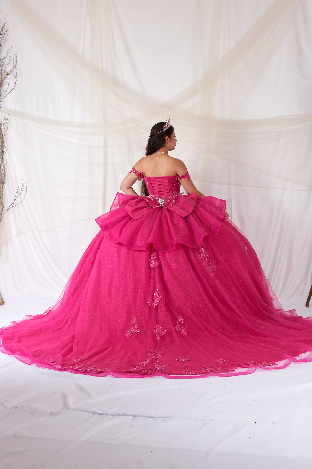 3D Butterfly Off Shoulder Ball Gown by Calla SCL-30034