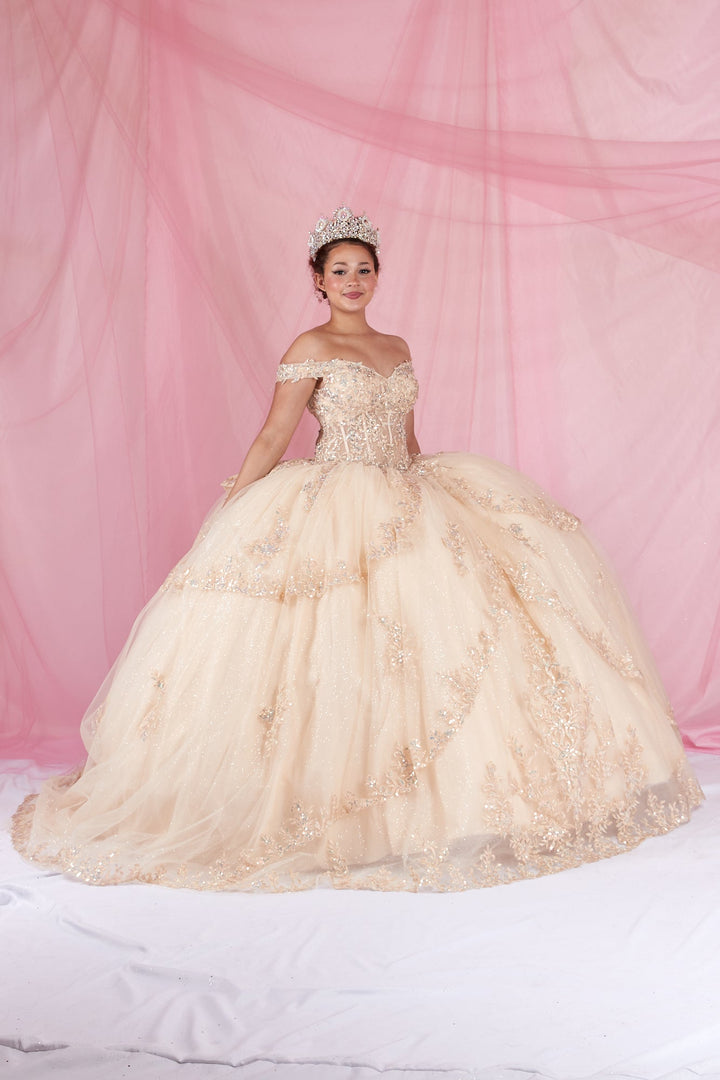 Off Shoulder Layered Ball Gown by Calla SCL-30040