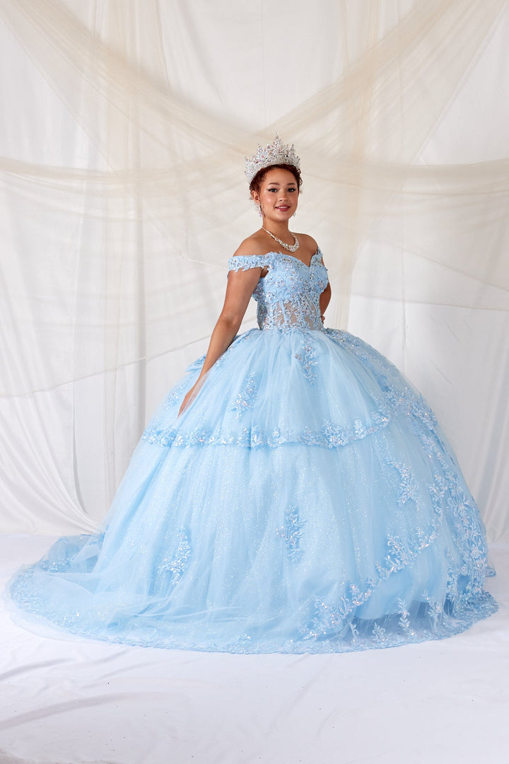 Off Shoulder Layered Ball Gown by Calla SCL-30040