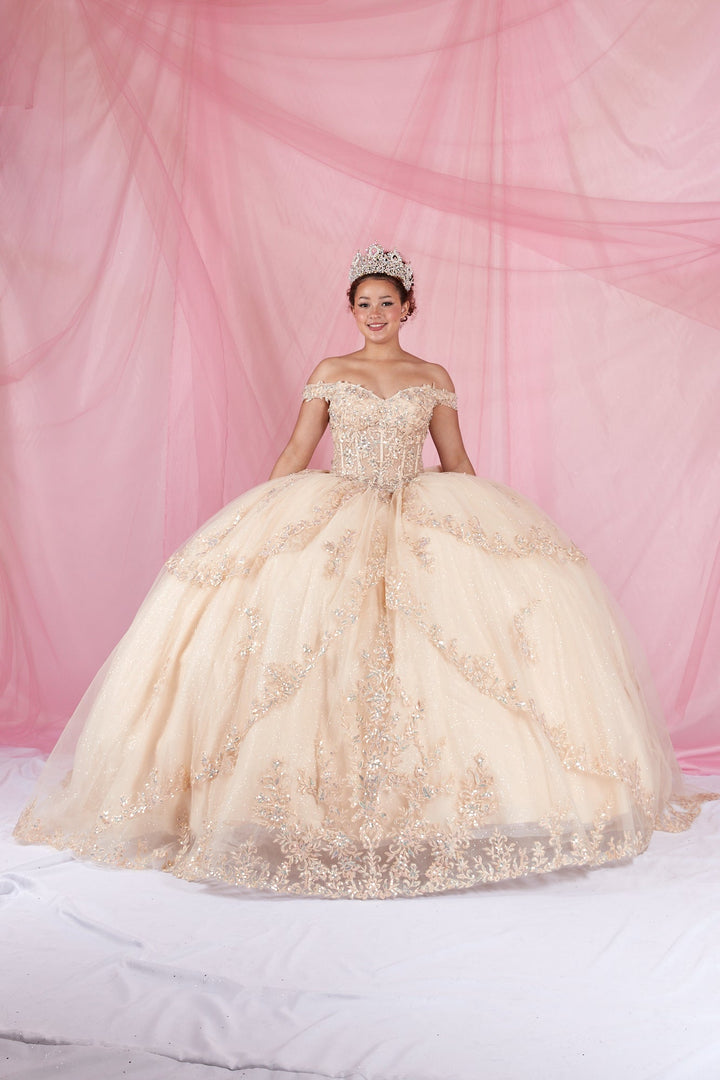 Off Shoulder Layered Ball Gown by Calla SCL-30040
