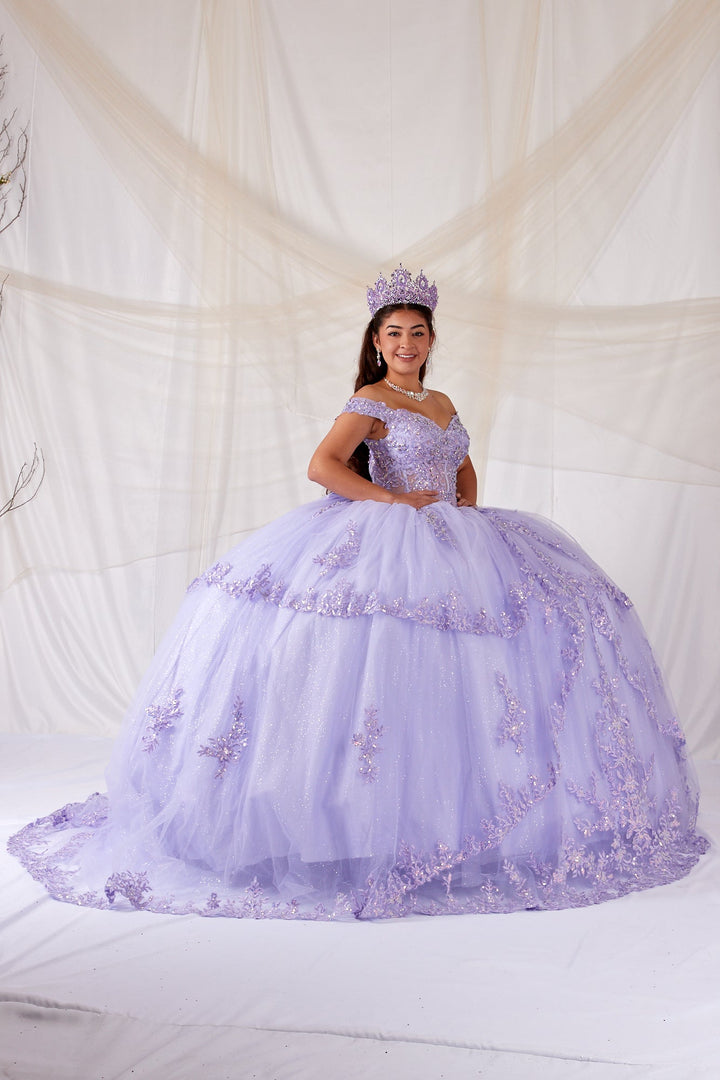 Off Shoulder Layered Ball Gown by Calla SCL-30040