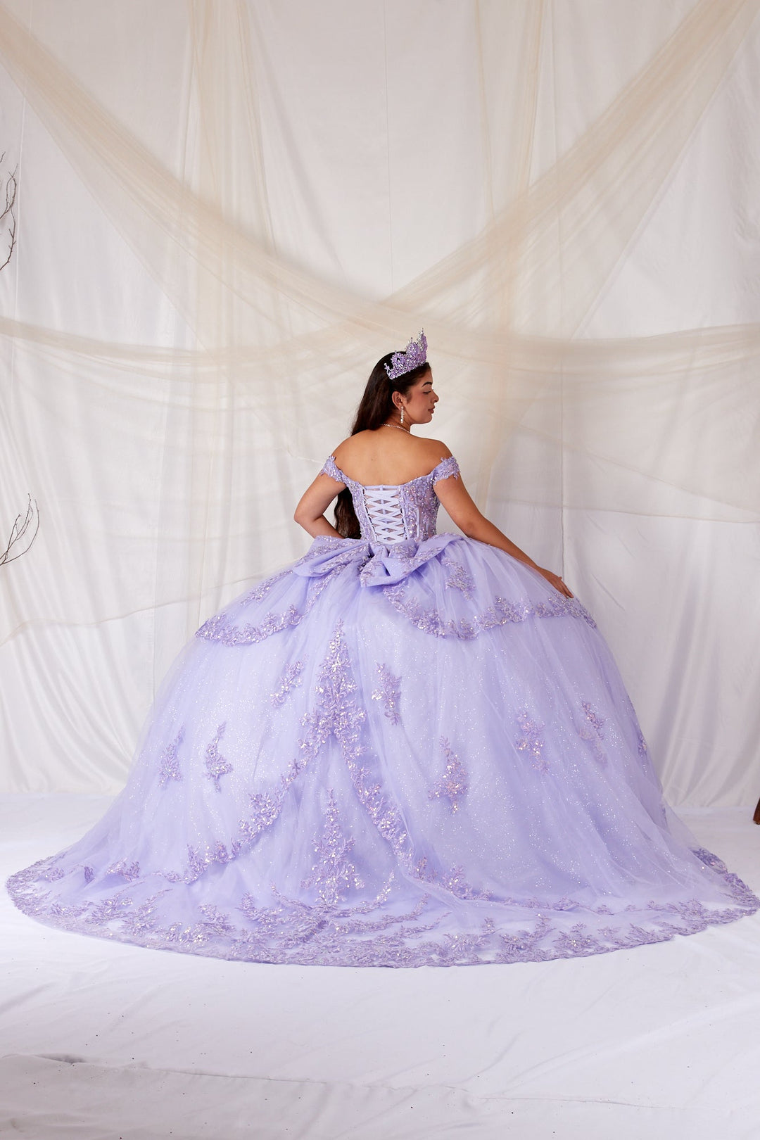 Off Shoulder Layered Ball Gown by Calla SCL-30040