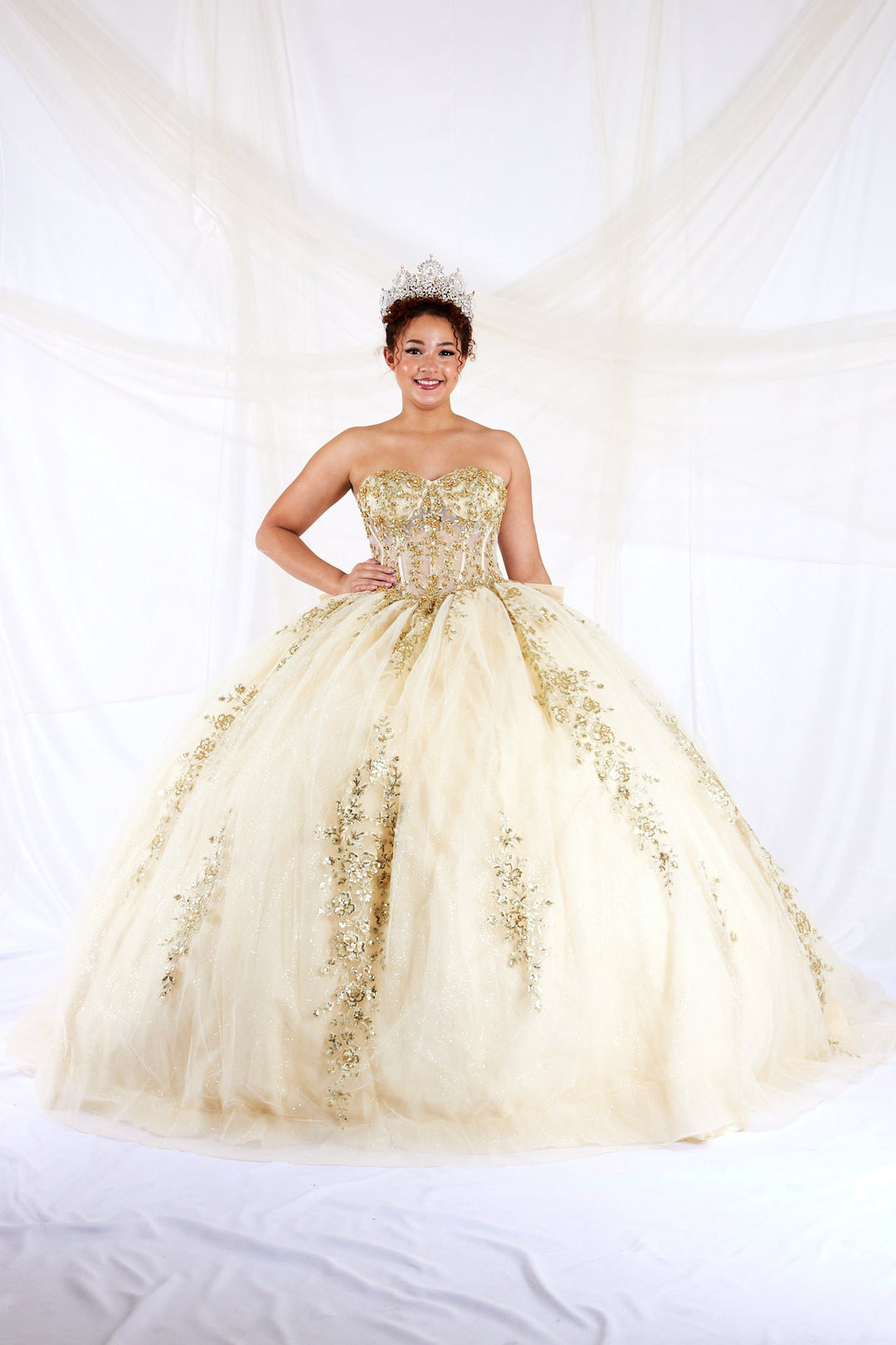 Applique Strapless Ball Gown by Calla SCL-30041