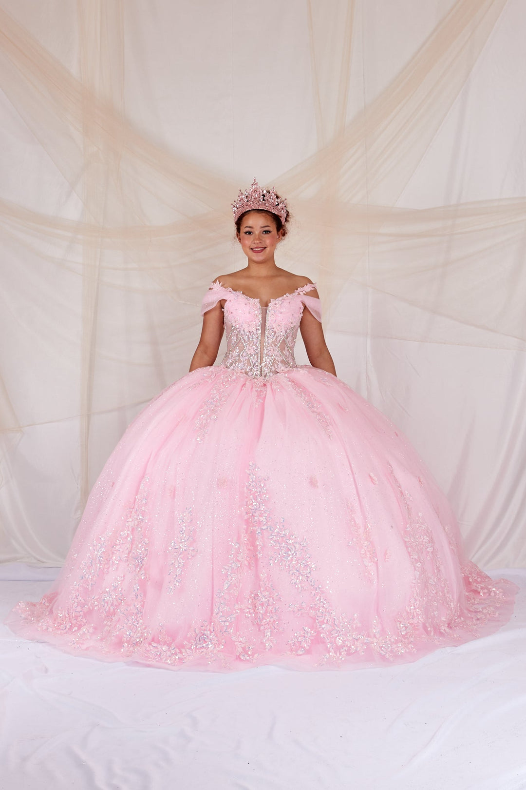 3D Floral Off Shoulder Ball Gown by Calla SCL-30042